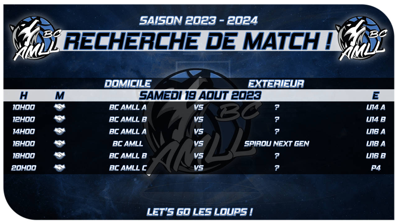 Recheche Matchs Amicaux 23-08-19